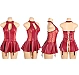 Babydoll Eross Back Hollow Out L Rosu