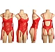 Body Eross Lace Crotchless Garter L Rosu
