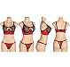 Set Eross Sexy Patchwork Mesh S Rosu