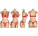 Set Eross Sheer Heart Lace S Rosu