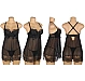 Babydoll Eross Eyelash Pushup L Negru