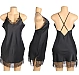 Babydoll Eross Satin Eyelash M Negru