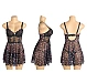 Babydoll Eross Printed Lace M Negru