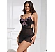 Babydoll Eross Floral Mesh Bra S Negru