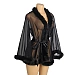 Halat Eross Mink Fur Trim M/L Negru