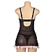 Babydoll Eross Lace Ruffled M Negru