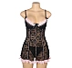 Babydoll Eross Lace Ruffled S Negru