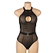 Body Eross Sexy Flocked Mesh L Negru