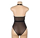 Body Eross Sexy Flocked Mesh S Negru