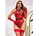 Body Eross Sexy Flocked Mesh L Rosu