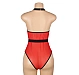 Body Eross Sexy Flocked Mesh S Rosu