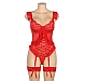Body Eross Jacquard Lace Mesh XS Rosu