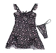 Babydoll Eross Heart Print M Negru