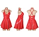 Rochie Eross Wet Look L Rosu