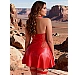 Rochie Eross Ruffled Short L Rosu