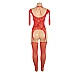 Catsuit Eross Christmas Long Sleeve XS/M Rosu
