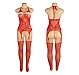Catsuit Eross Christmas Plush XS/M Rosu